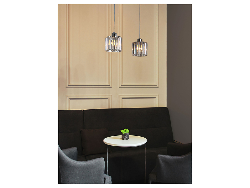 Lampa wisząca Kwarc stalowa srebrna