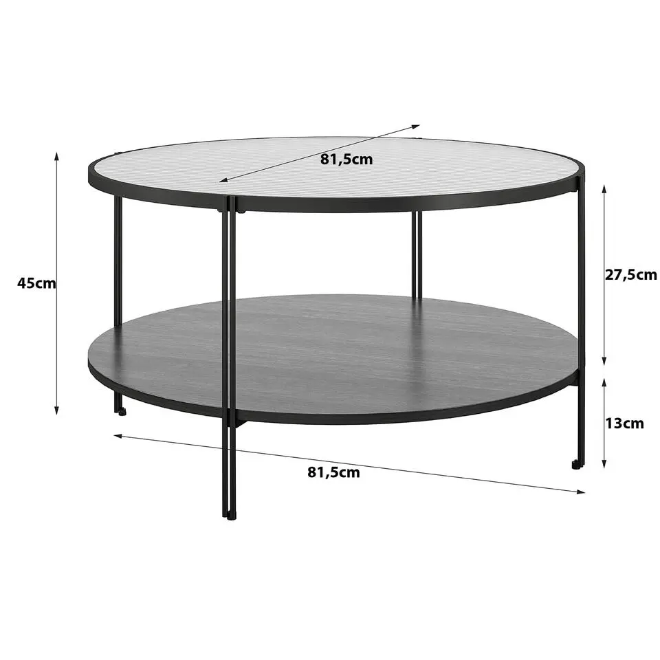 Wainwright - Ronde salontafel in zwart eiken spaanplaat