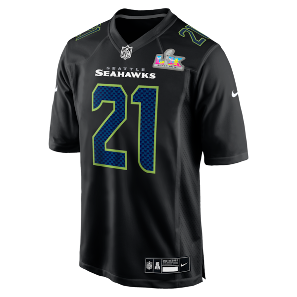 Men's Seattle Seahawks Devon Witherspoon Nike Black Super Bowl LX Patch Carbon Fashion Game Jersey