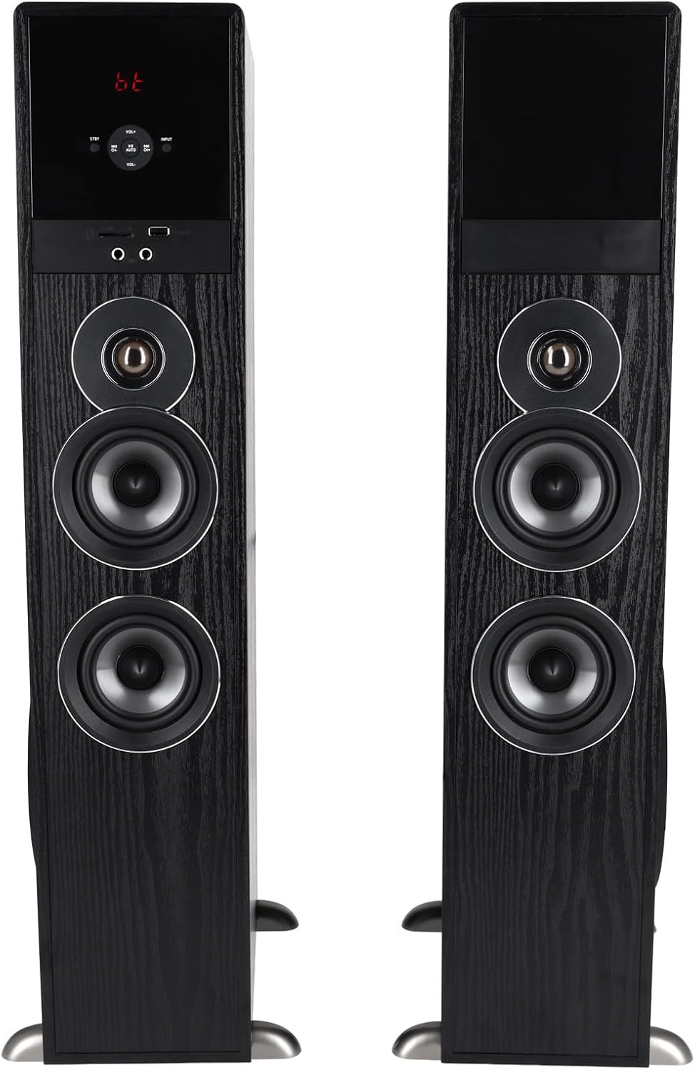 Rockville TM80B Powered Home Theater Tower Speaker System  Black  800W  8 Subwoofers  Bluetooth  USB/SD Playback  FM Radio  Remote Control  Karaoke Ready  Perfect for Home Entertainment