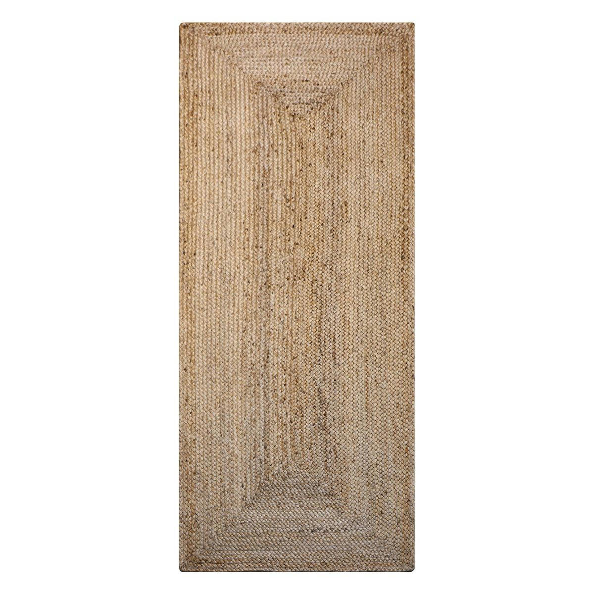 MOKA - Tapis de couloir rectangulaire en jute naturel tissé main 80 x 200 cm