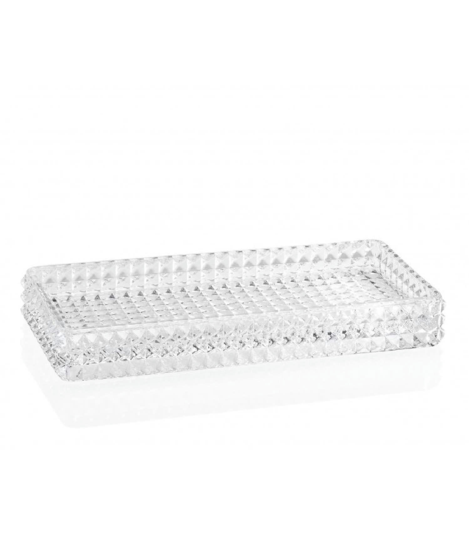DIAMOND - Plateau de présentation salle de bain en verre taillé