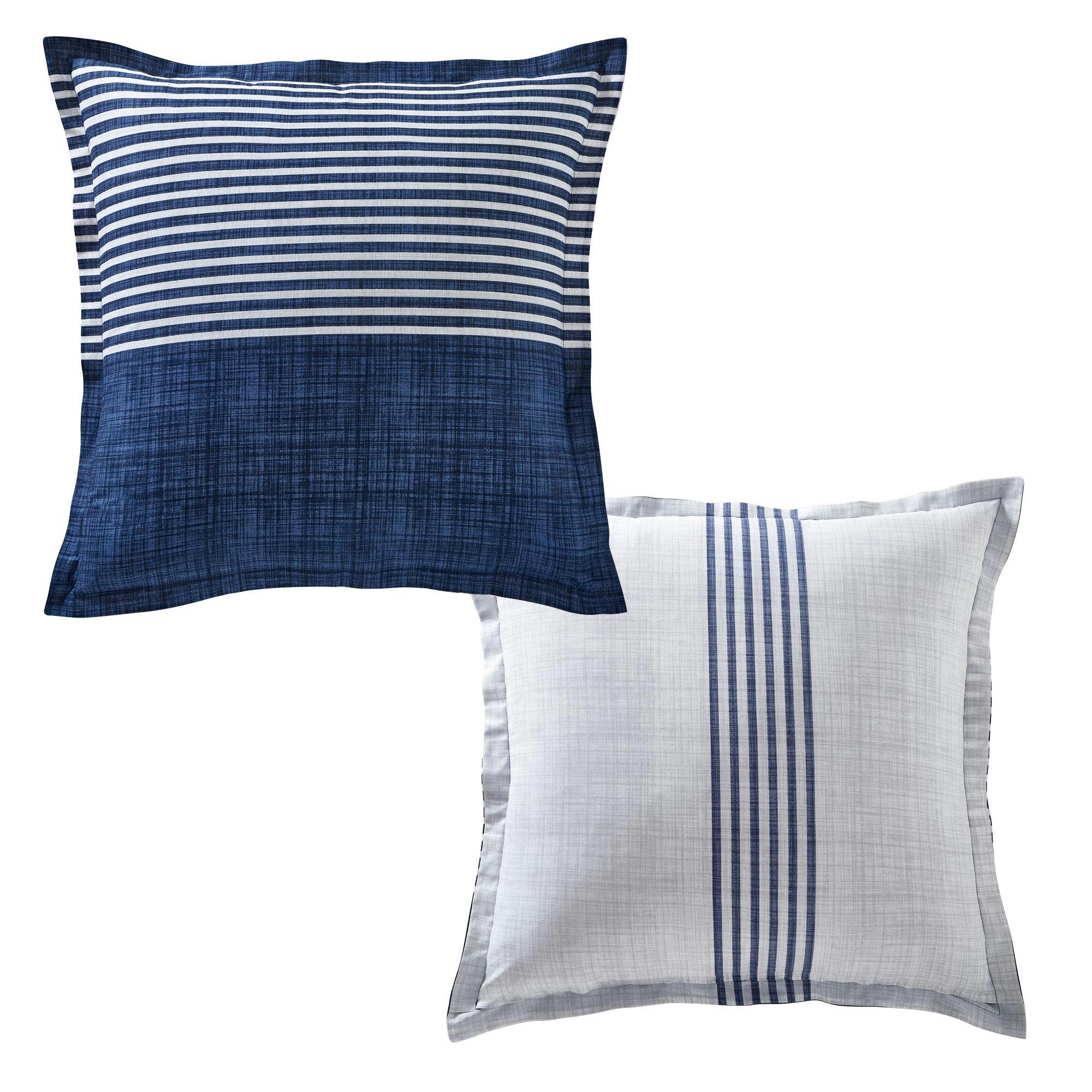 PLONGEON - Taie volant 63x63 bleu marine en coton