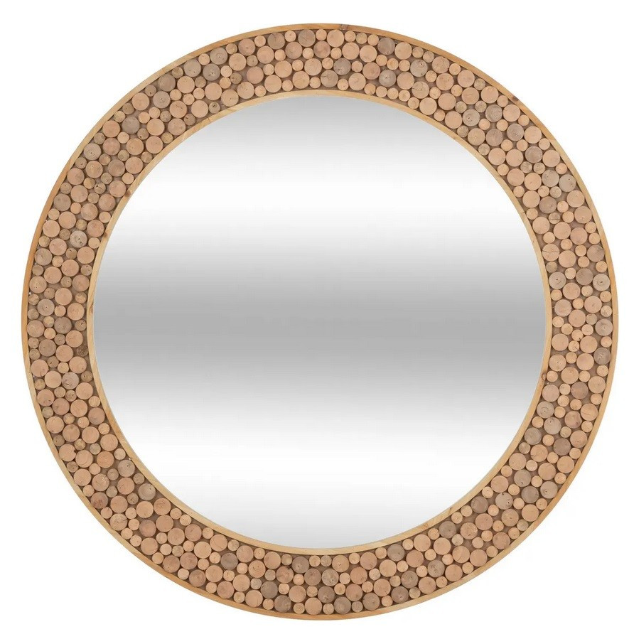Lustro okrągłe drewniane Inori 99 cm