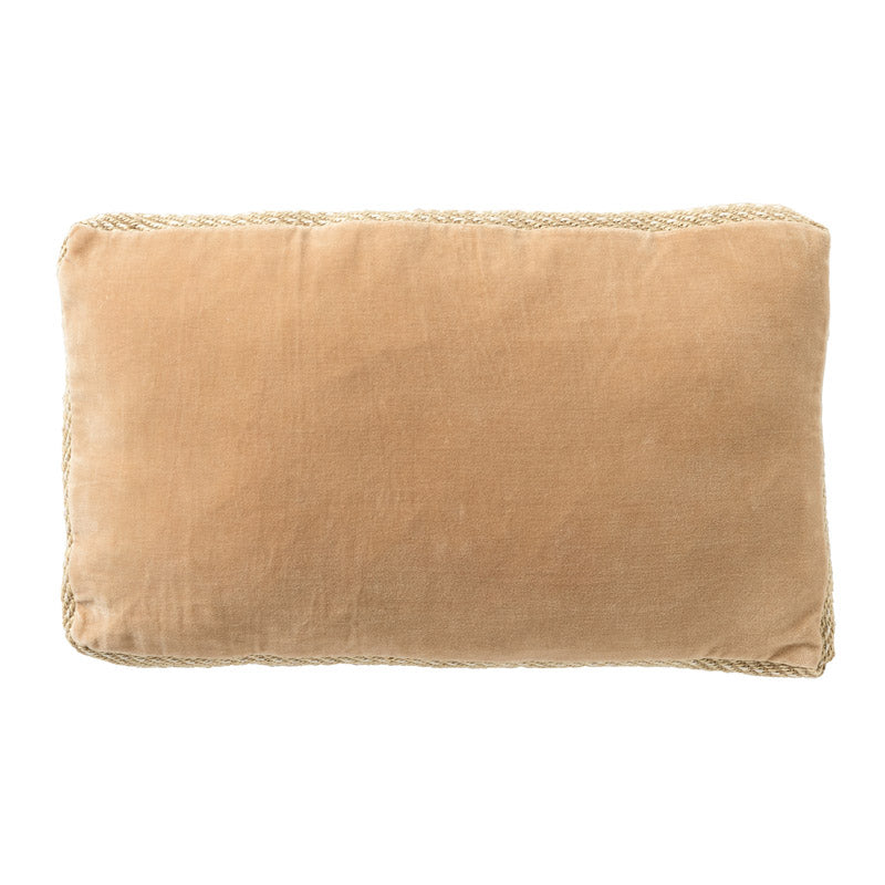 MANOE - kussenhoes 30x50 cm - effen kleur - jute rand - Semolina - beige