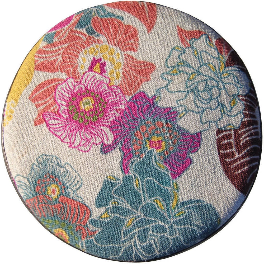 Handmade Cotton Wood Ottoman Footstool (India)