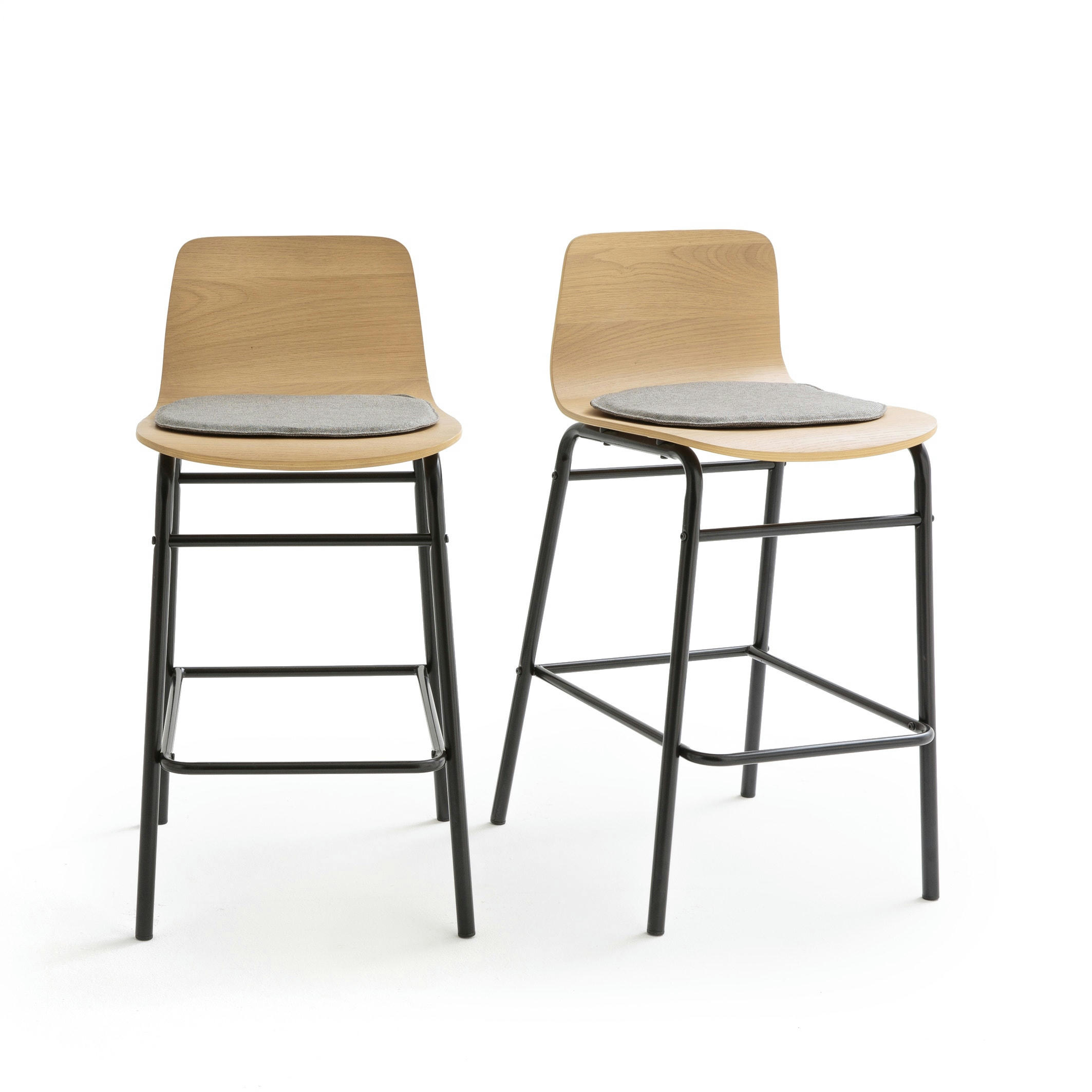 Lot de 2 chaises de bar mi-hauteur, Blutante