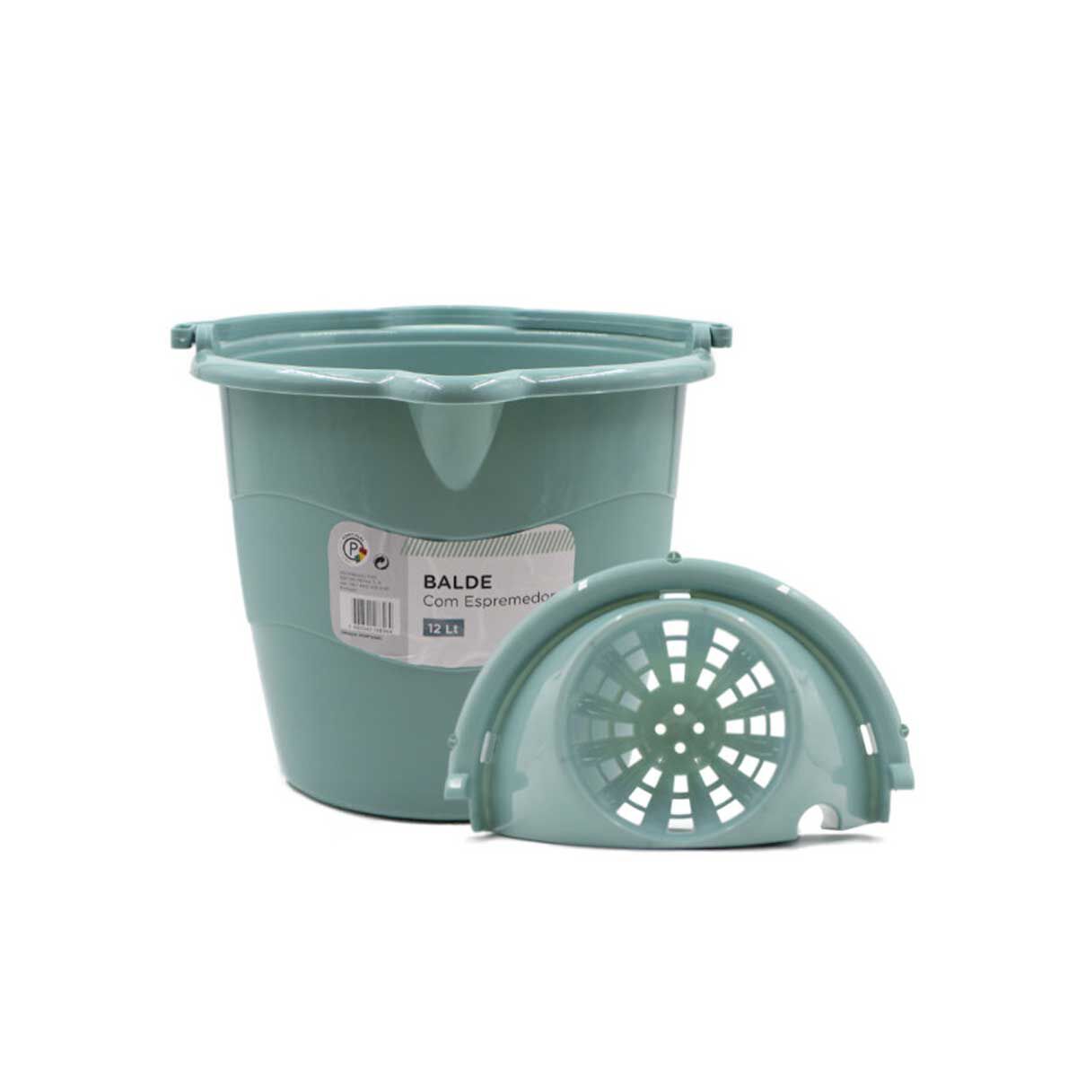 Balde com espremedor stoneblue12l