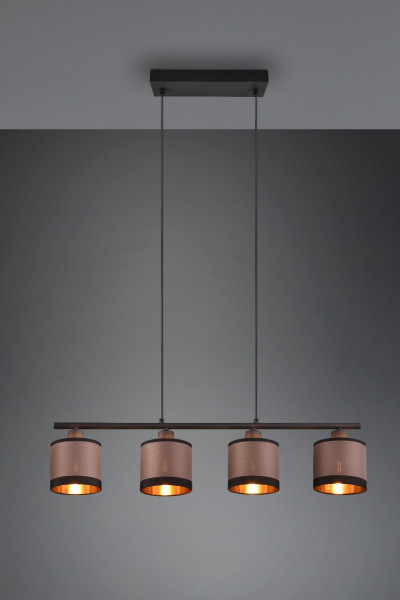 Lampa wisząca czarno-szara-odcienie szarości DAVOS 4xE14x10W RL