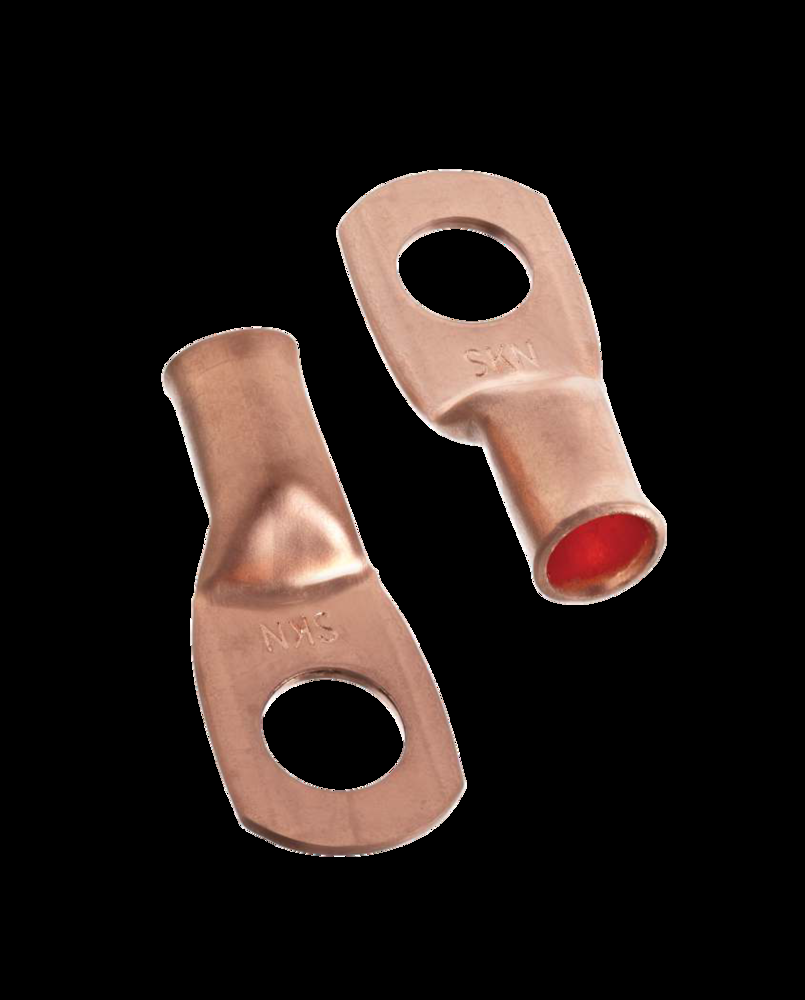 MotoMaster Copper Battery Cable Ends/Terminal Lugs/Ring Terminals, 4-Gauge, 3/8-in Stud