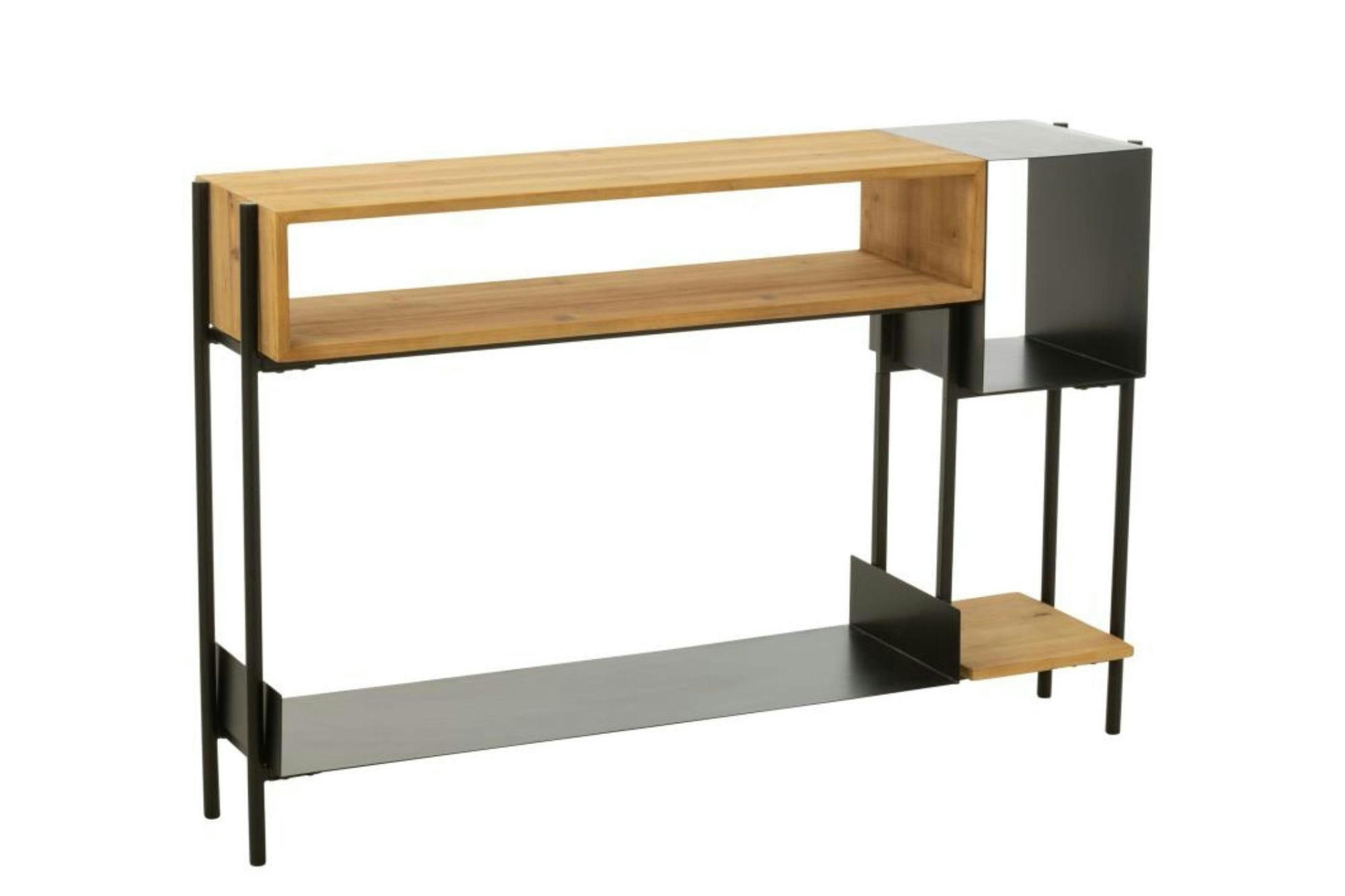 BINA - Console en bois et métal noir L120