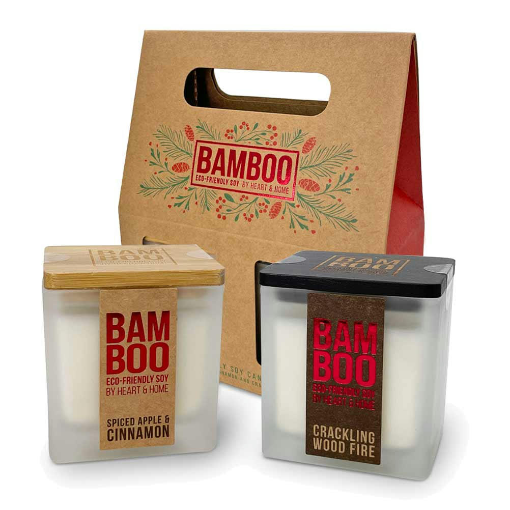 POMME ÉPICÉE - Boîte cadeau de 2 bougies éco responsables