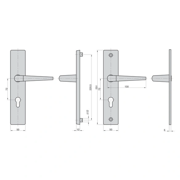 Türbeschlag, aluminium, silberfarben