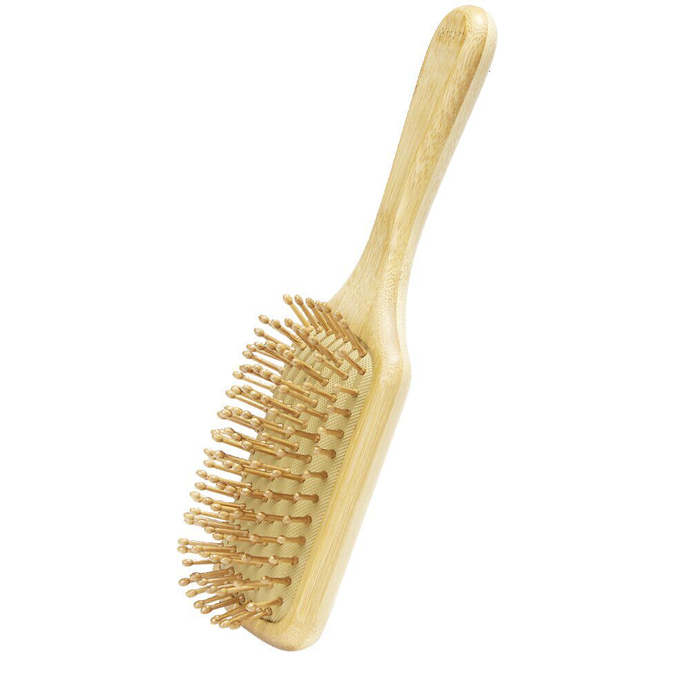 Brosse à cheveux rectangulaire en bambou 8x25cm