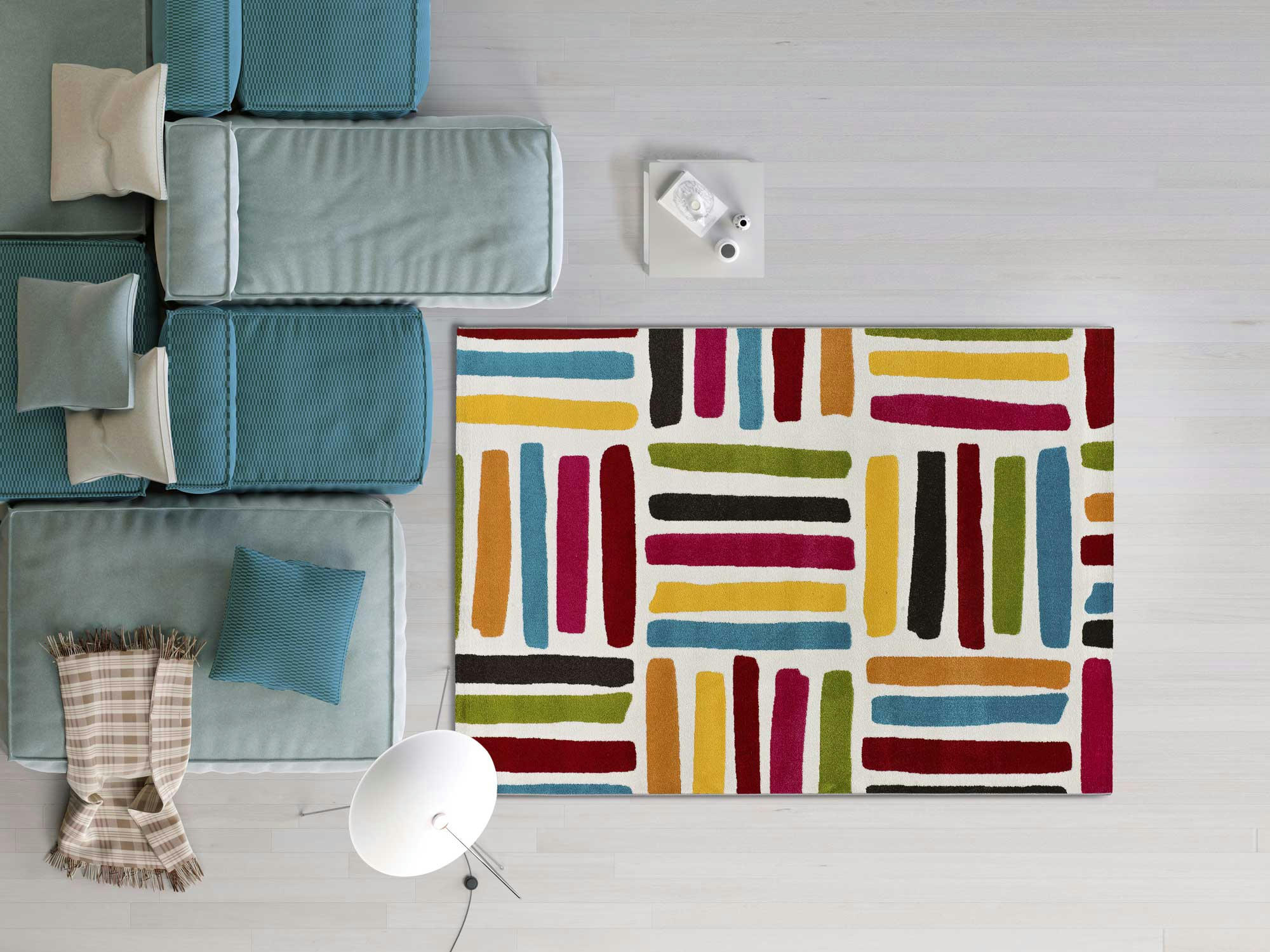 BOUNTY - Tapis à motifs géométriques multicolores, 133X190 cm