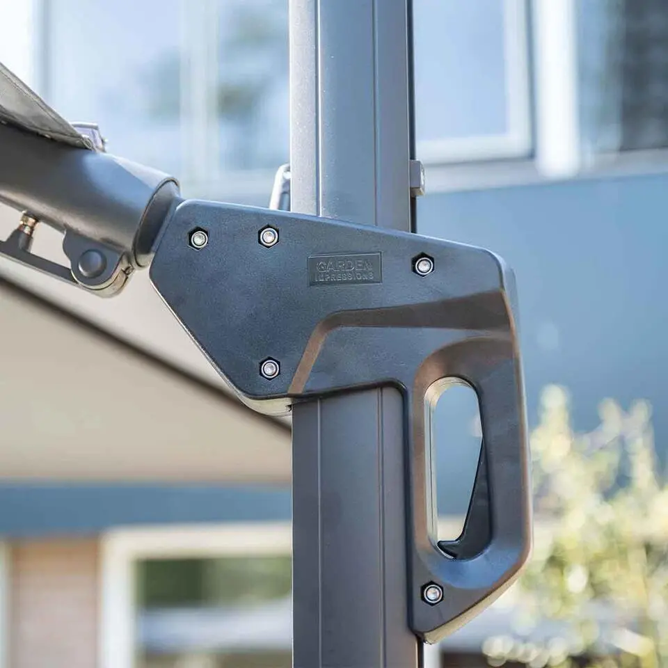 Garden Impressions Hawaii zweefparasol 3x3m taupe met voet en hoes