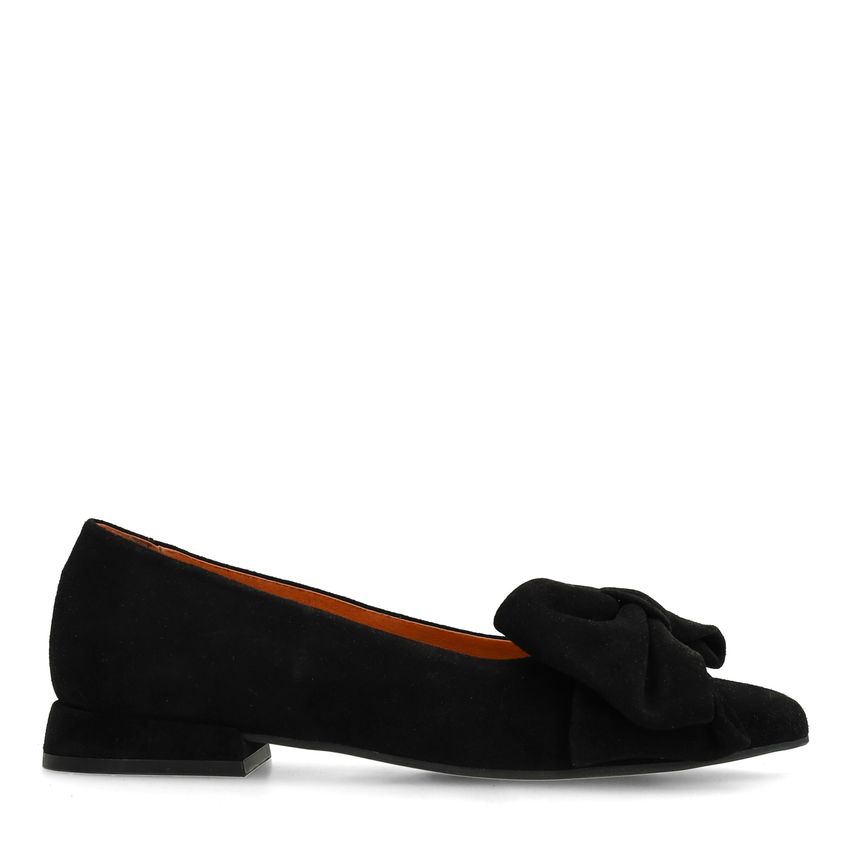 Manfield Zwarte suède loafers