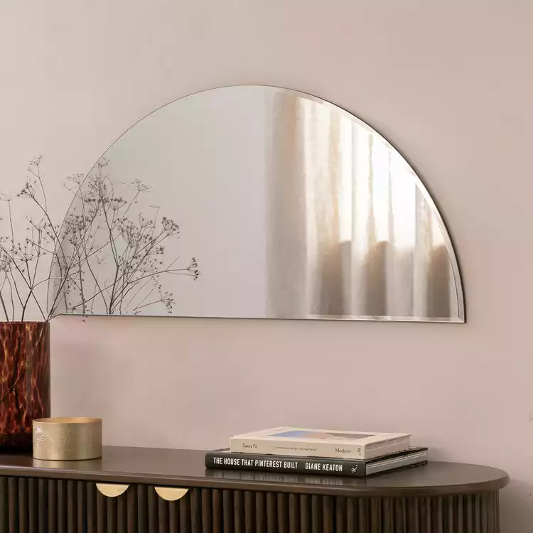 Habitat Frameless Half Circle Wall Mirror - 45x90cm