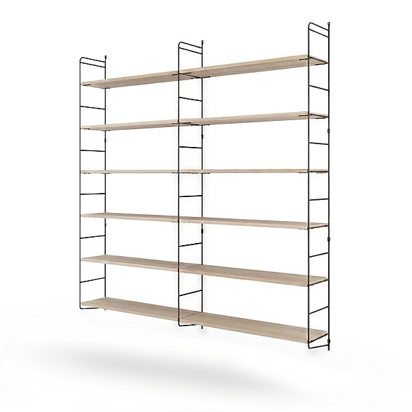 étagère murale modulable 12 tablettes et 3 échelles effet chêne GoodHome Rigga H. 171,2 x L. 160 x P. 29 cm
