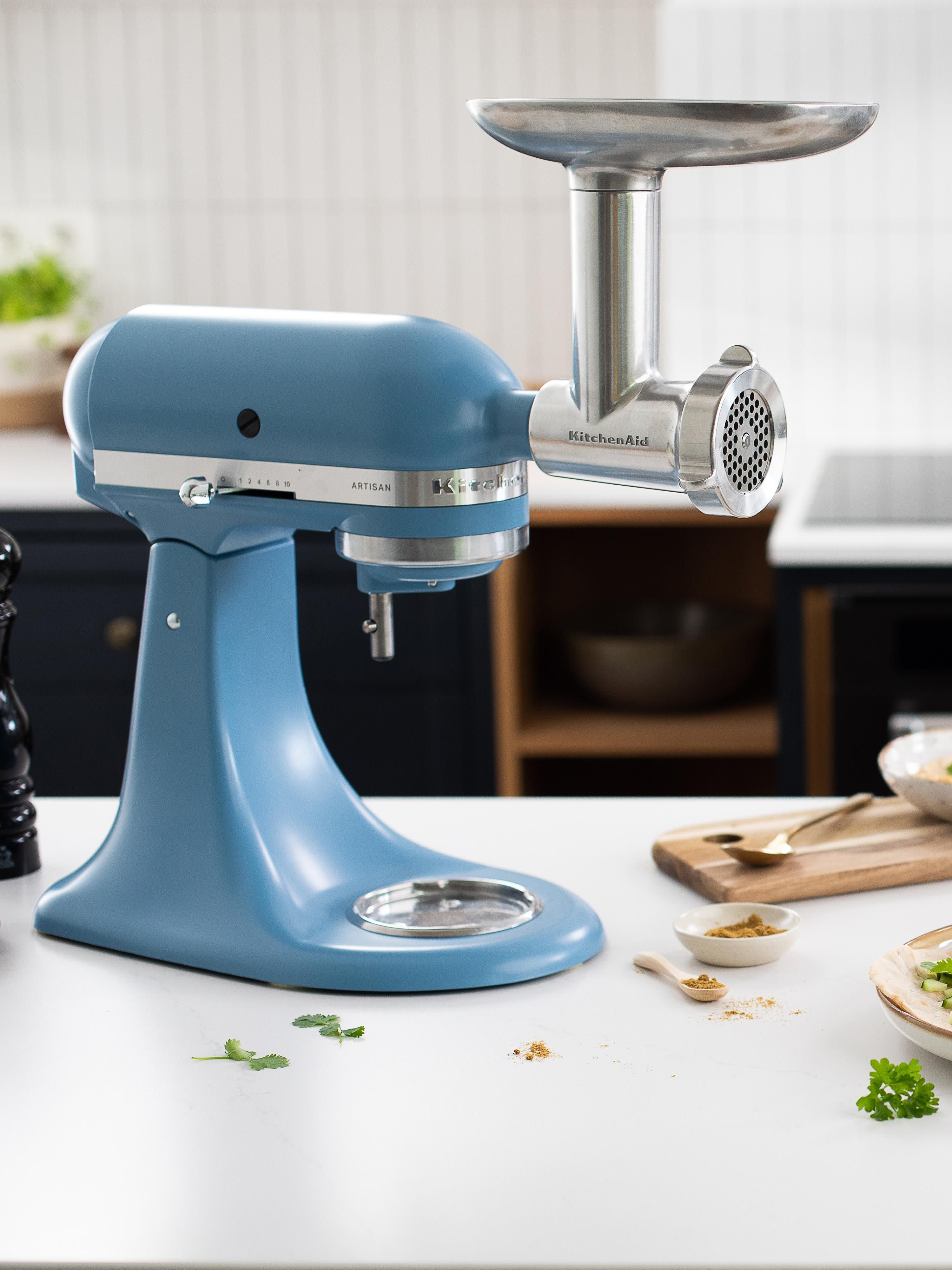 Fleischwolf-Aufsatz KitchenAid aus Metall mit Wurstfüller