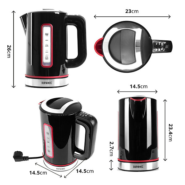 EK30 BK Bouilloire électrique 3000W Capacité 1,5L Température réglable 40 60 80 100 Arrêt automatique Maintien au chaud Duronic