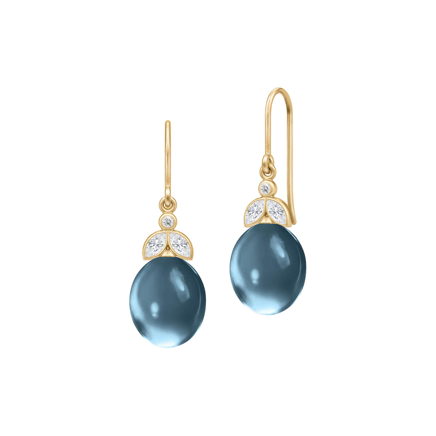 Tasha Earrings, gold/london blue