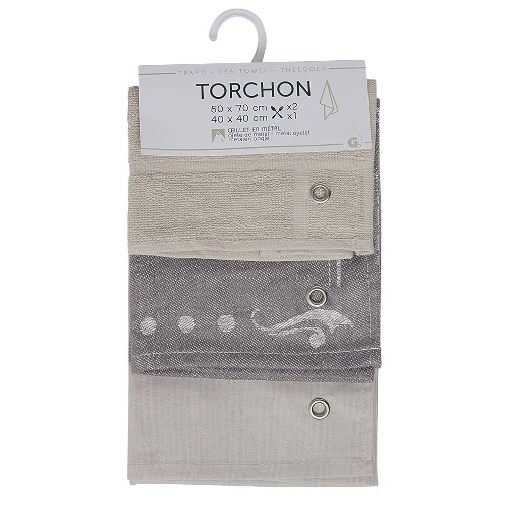 Torchon en coton x3