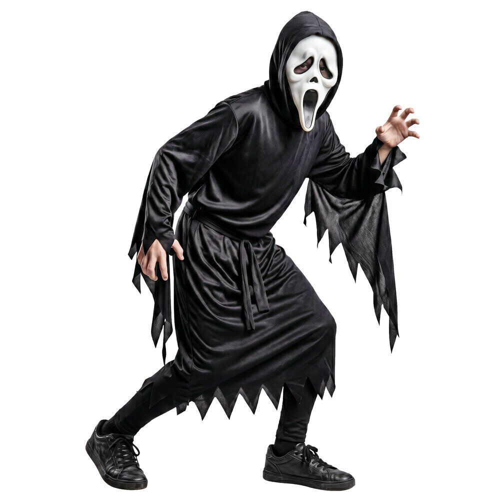 Déguisement Halloween enfant Scream Ghostface polyester noir 4/6ans