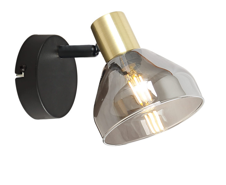 Gregory KINKIET lampa czarny brąz 1x40w e14 klosz dymiony