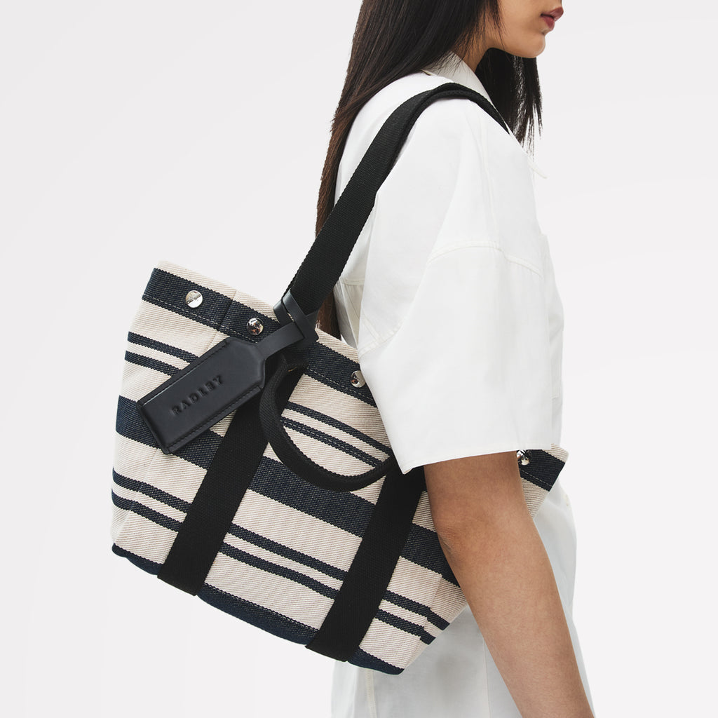 Hadleigh Place - Stripe - Medium Open Top Tote