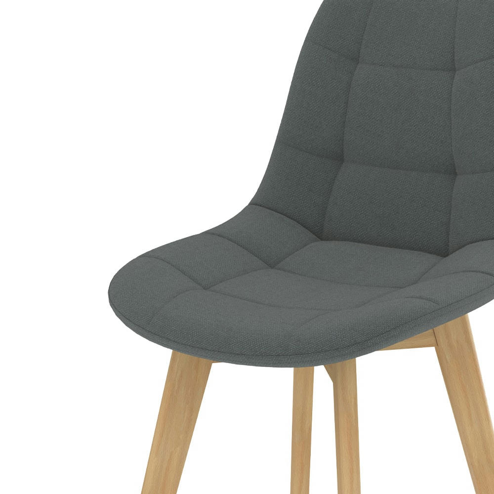 YOLO - Chaise gris foncé et pieds en bois d'hêtre (lot de 2)