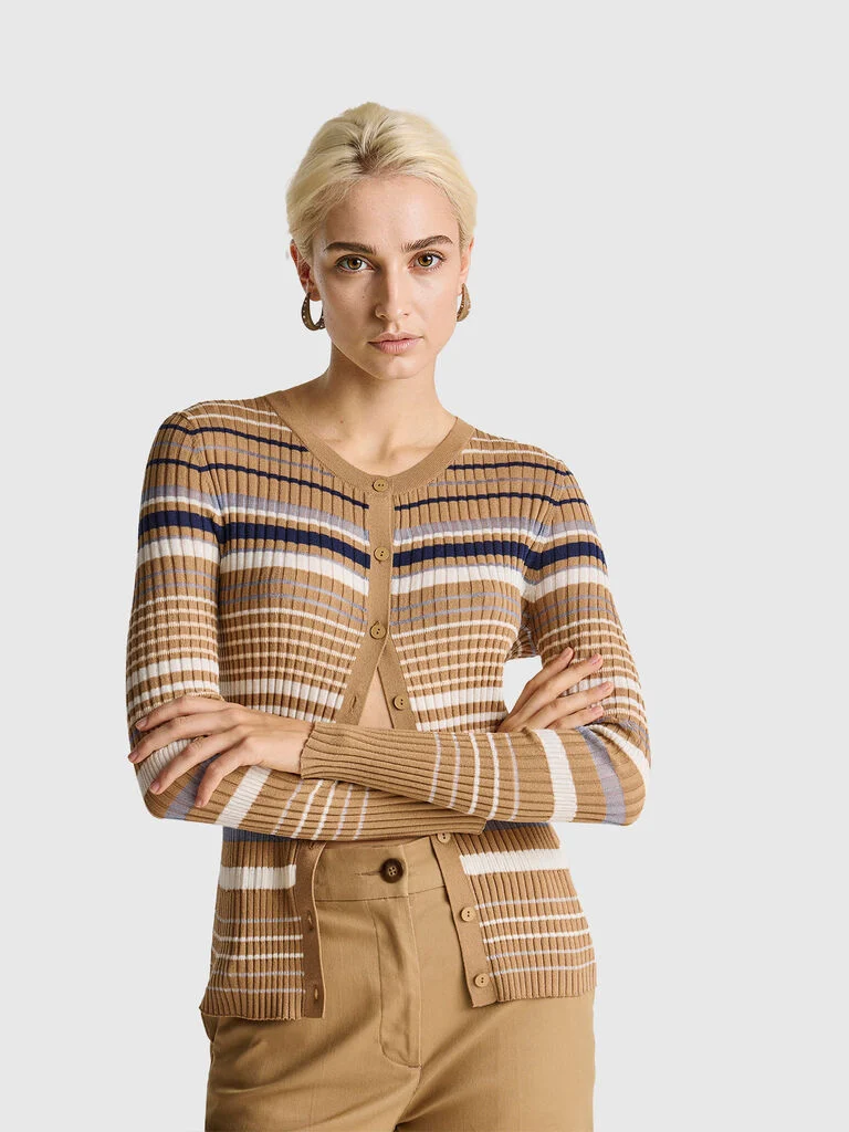 Striped cardigan in viscose blend