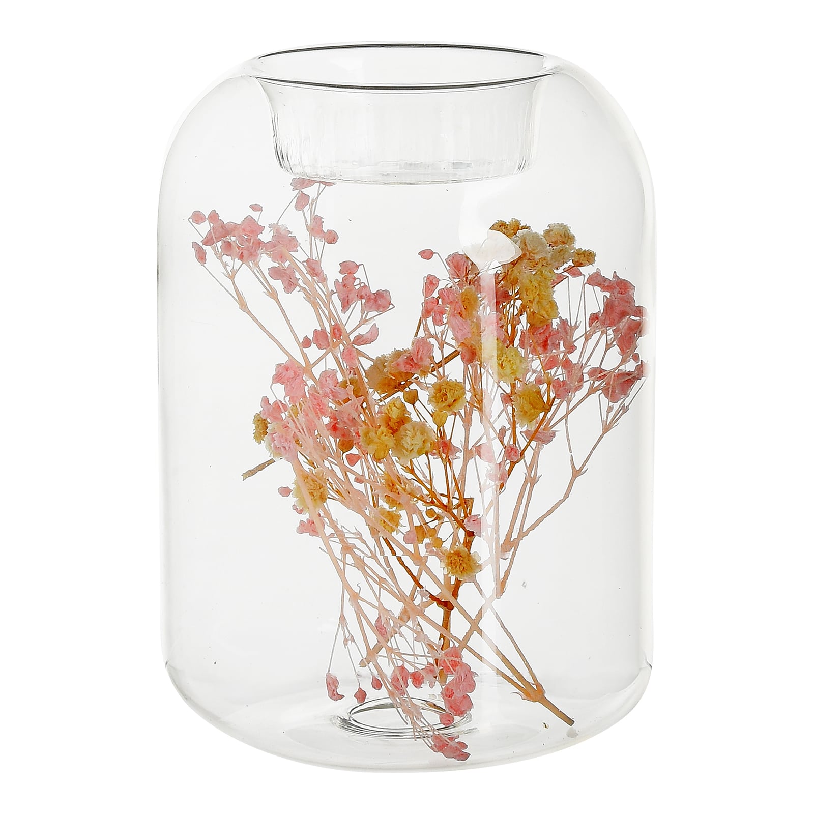 Teelichthalter Dryflower Klar, ⌀ 8 cm, H 110 mm