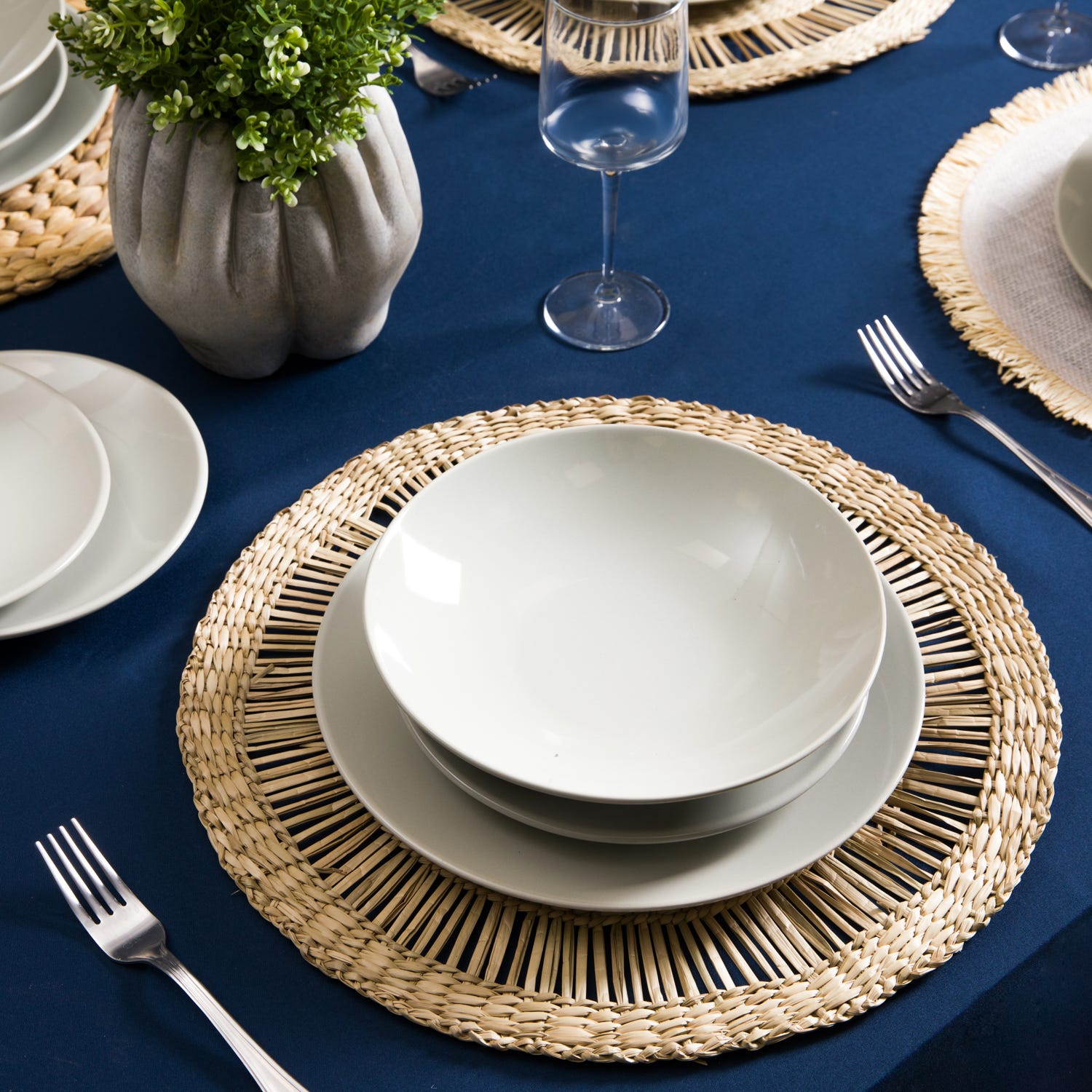 Servizio 18 piatti terracotta grigio Style
