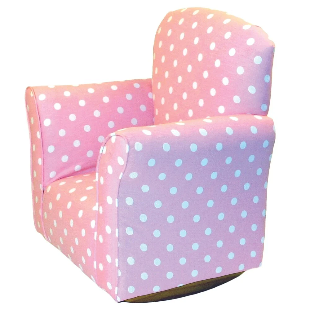 Toddler Rocker in Baby Pink with White Polka Dot Printed Cotton
