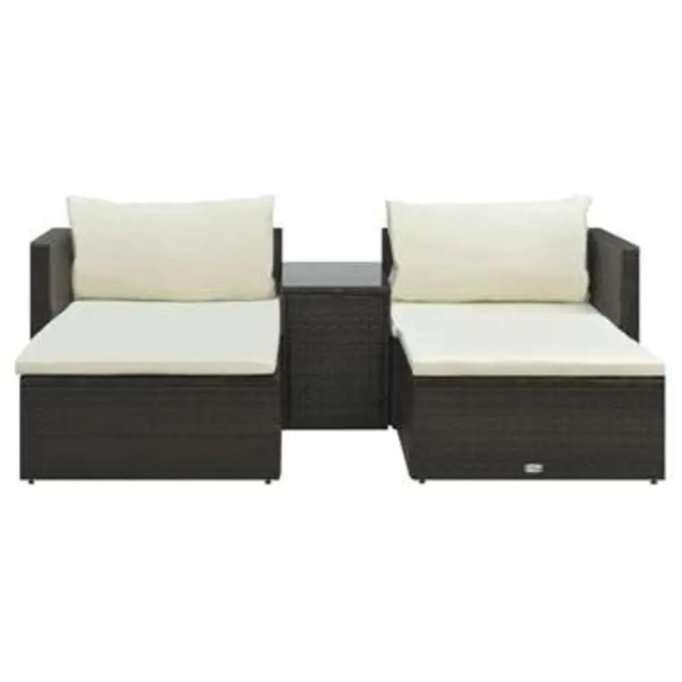 vidaXL - Loungeset - Bruin - Poly rattan