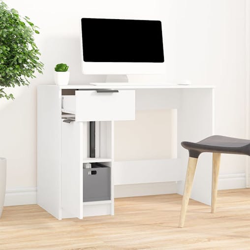 NNEVL Desk White 100x50x75 cm Engineered Wood