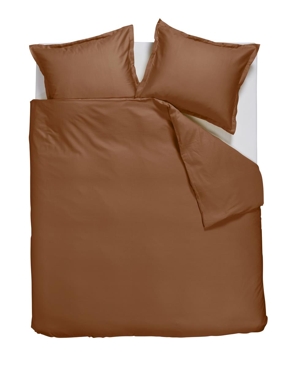 Ambiante Satin Uni dekbedovertrek - Lits-Jumeaux - 240x200/220 cm - Bruin