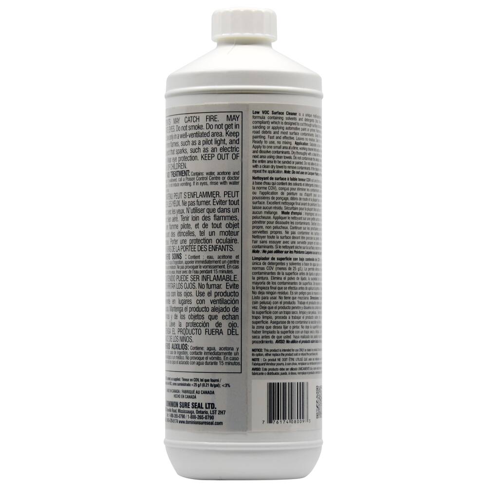 Dominion Sure Seal Low VOC Wax  & Grease Remover, 946-ml