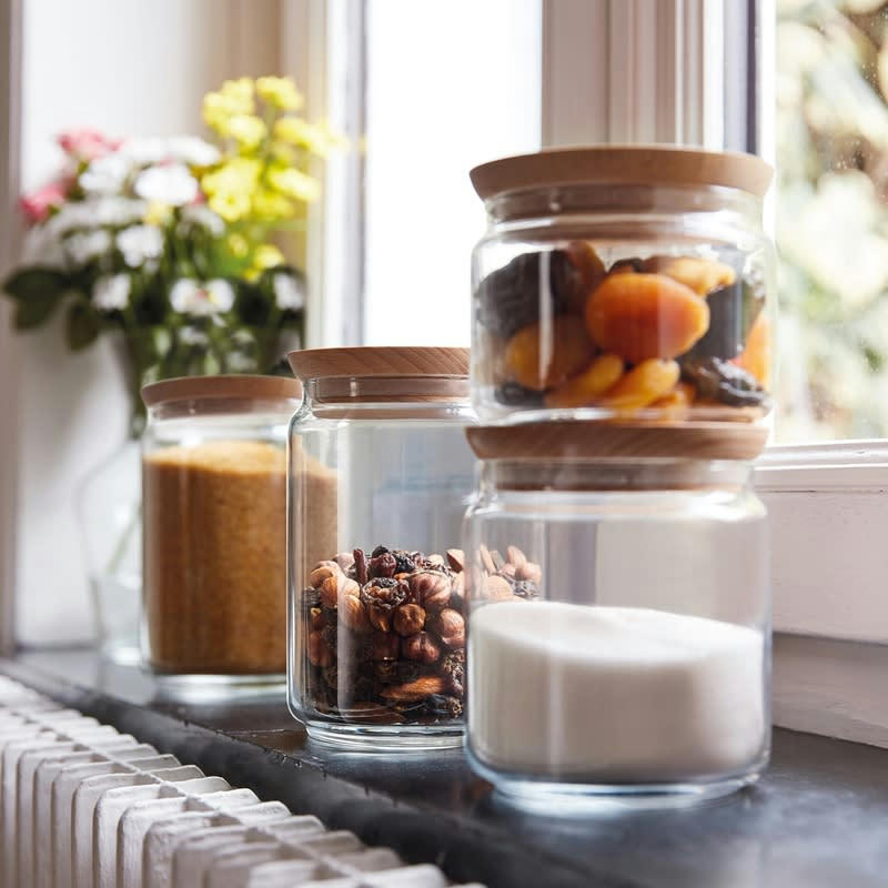 PURE JAR WOOD - Bocal en verre couvercle bois 0,75L