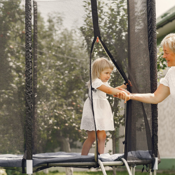 Osłona na sprężyny z siatką do trampoliny zewnętrzną 10FT 305 cm czarna