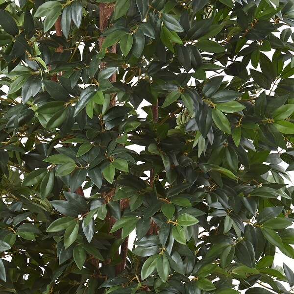 7.5' Artificial Silk Lychee Tree in Black Pot