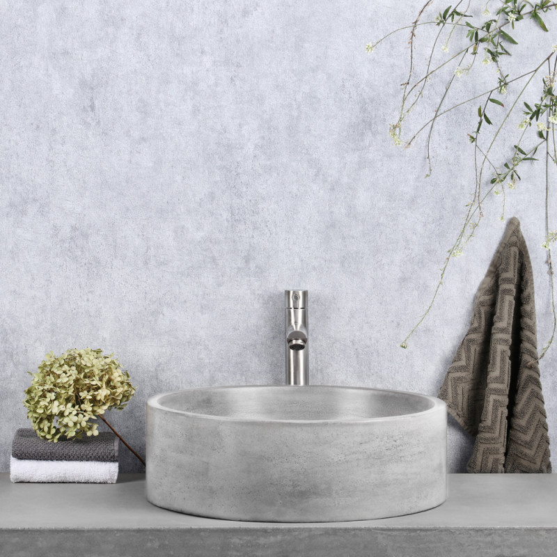 Vasque à poser Marba ronde gris clair Ø 42 x 13 cm DIFFERNZ