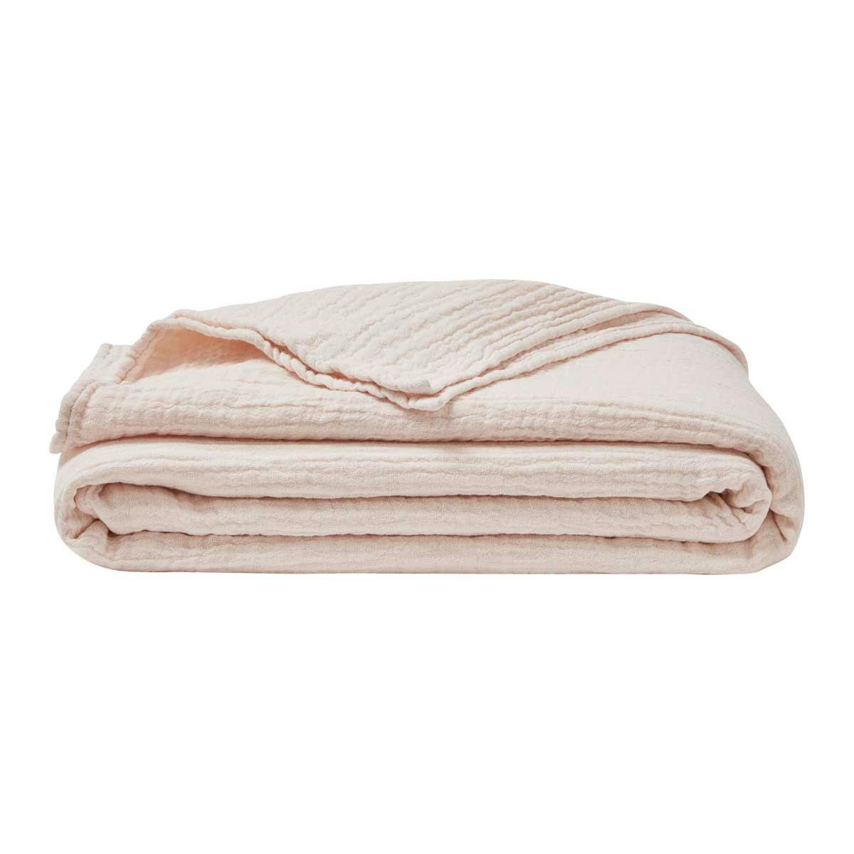 JAZZY - Plaid en gaze de coton pétale 130x170