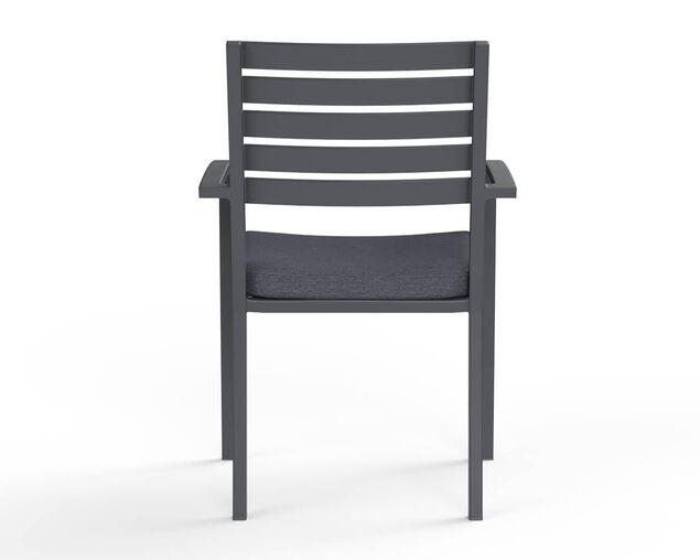 Boston Slatted Dining Chair - Gunmetal Grey