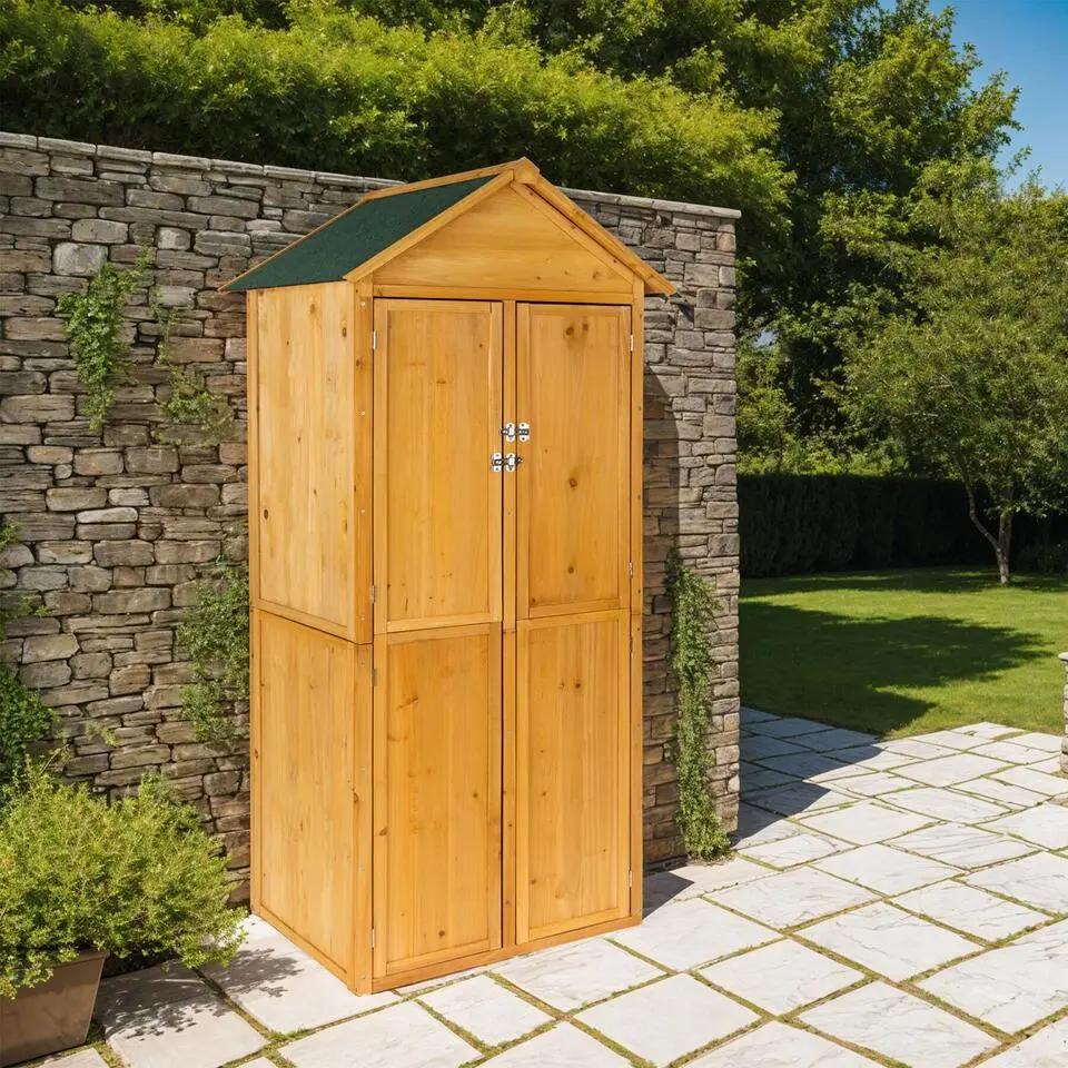 tectake Tuinkast Kadi met puntdak, Bruin