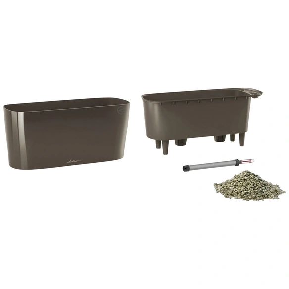 Pflanzgefäß »DELTA«, BxHxT: 15 x 18 x 42 cm, taupe