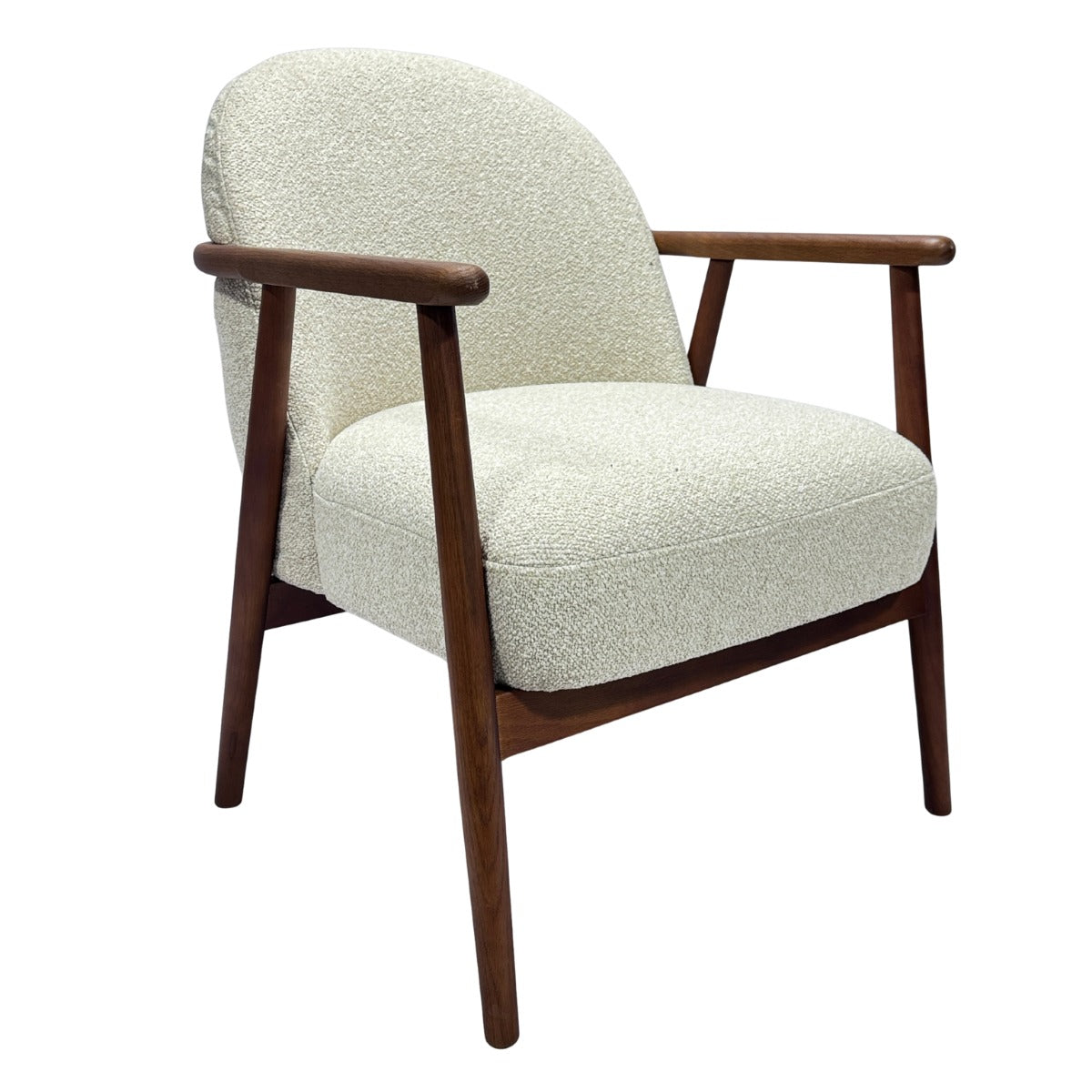DÉJA Living Fauteuil Skövde - Beige Stof/Walnoot - 65x72x81cm