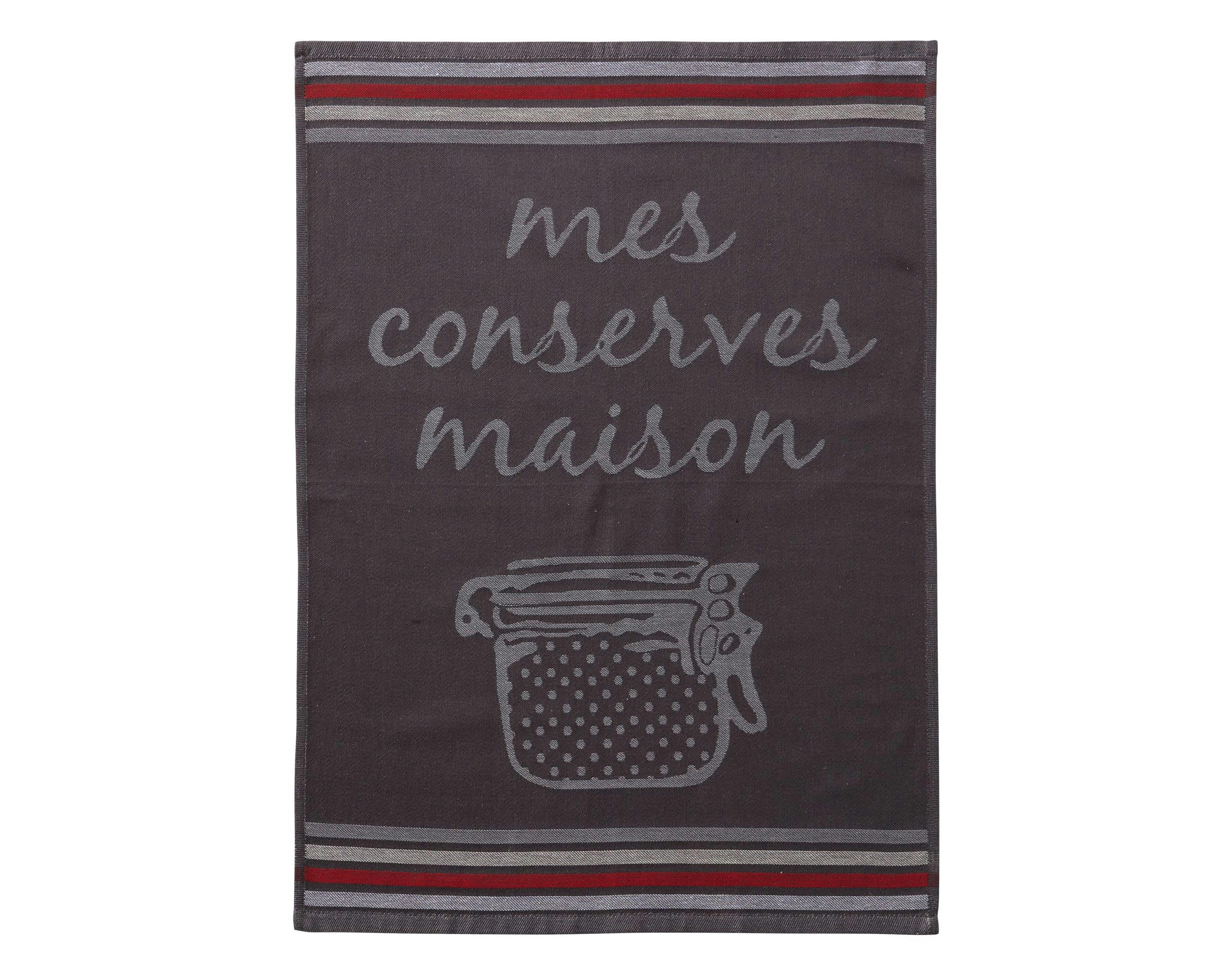 CONSERVE - Lot de 3 torchons gris en coton 50x70