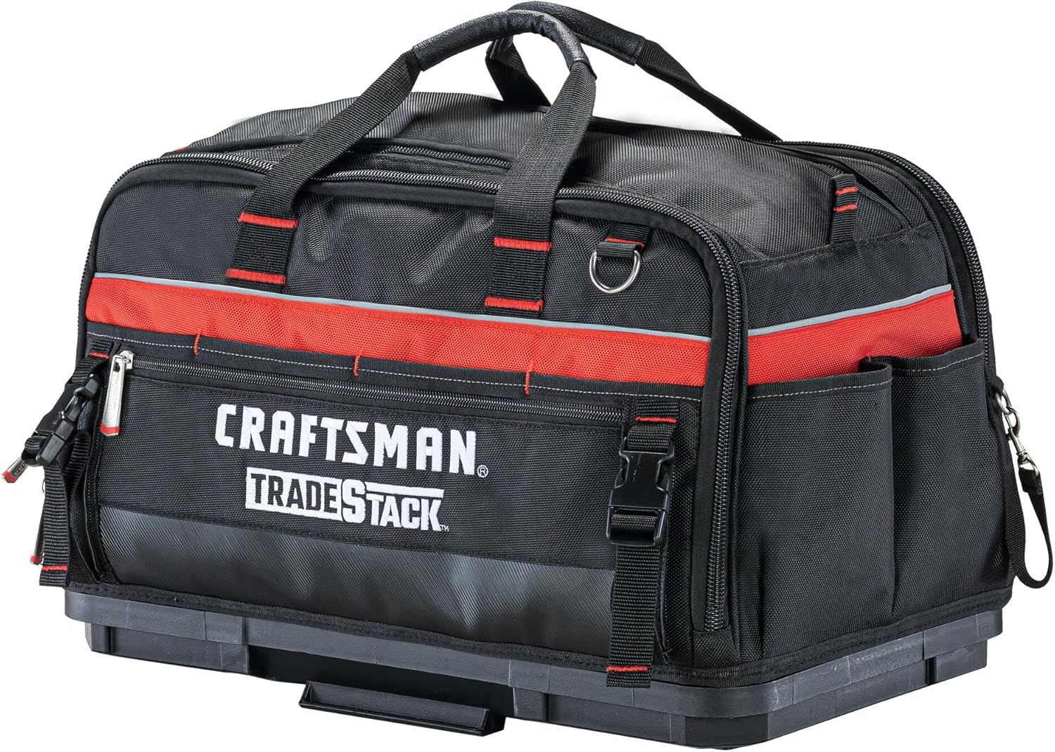 CRAFTSMAN TRADESTACK Tool Bag, 22.5”, Durable Polyester, Black and Red (CMST21450)